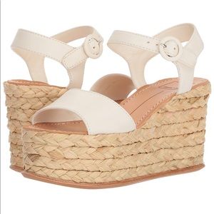 Dolce vita straw white wedges